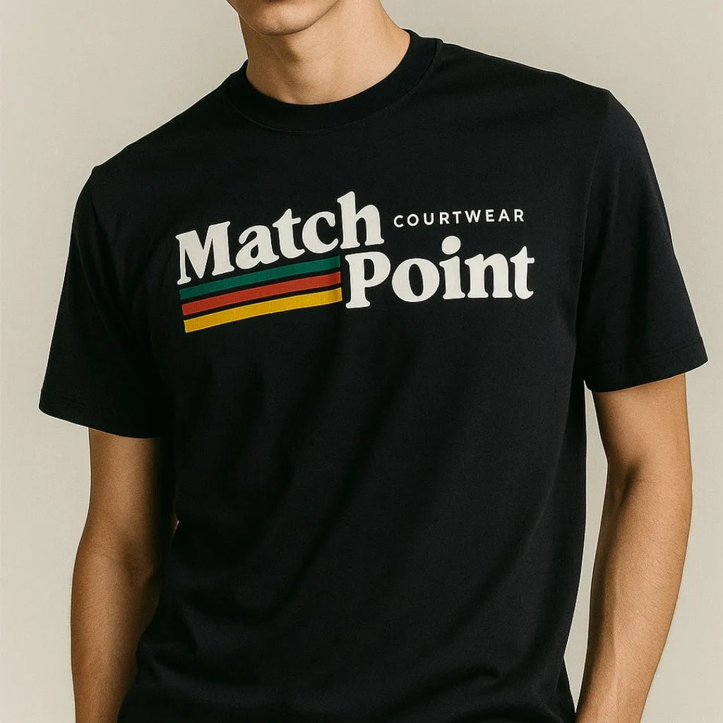 Black men's casual short sleeve t-shirt with a 3D digital printed pattern on the front.