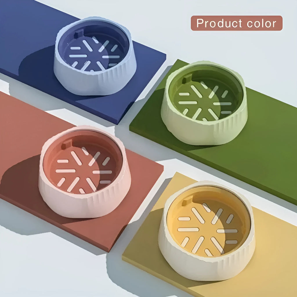 Slow feeding pet bowl with detachable insert in blue, green, pink, or white colours