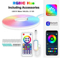 3-metre long flexible RGB LED neon light strip with remote control, showing colour-changing effects.