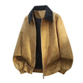 Men's black casual jacket with detailed stitching on the lapel collar and side pockets.