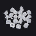 BMW E39 E38 interior trim fasteners with peach wood style finish and transparent plastic construction