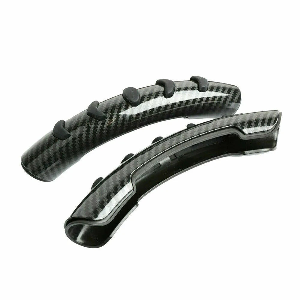 Carbon fibre black anti-skid steering wheel sleeve for cars with a 38cm diameter.
