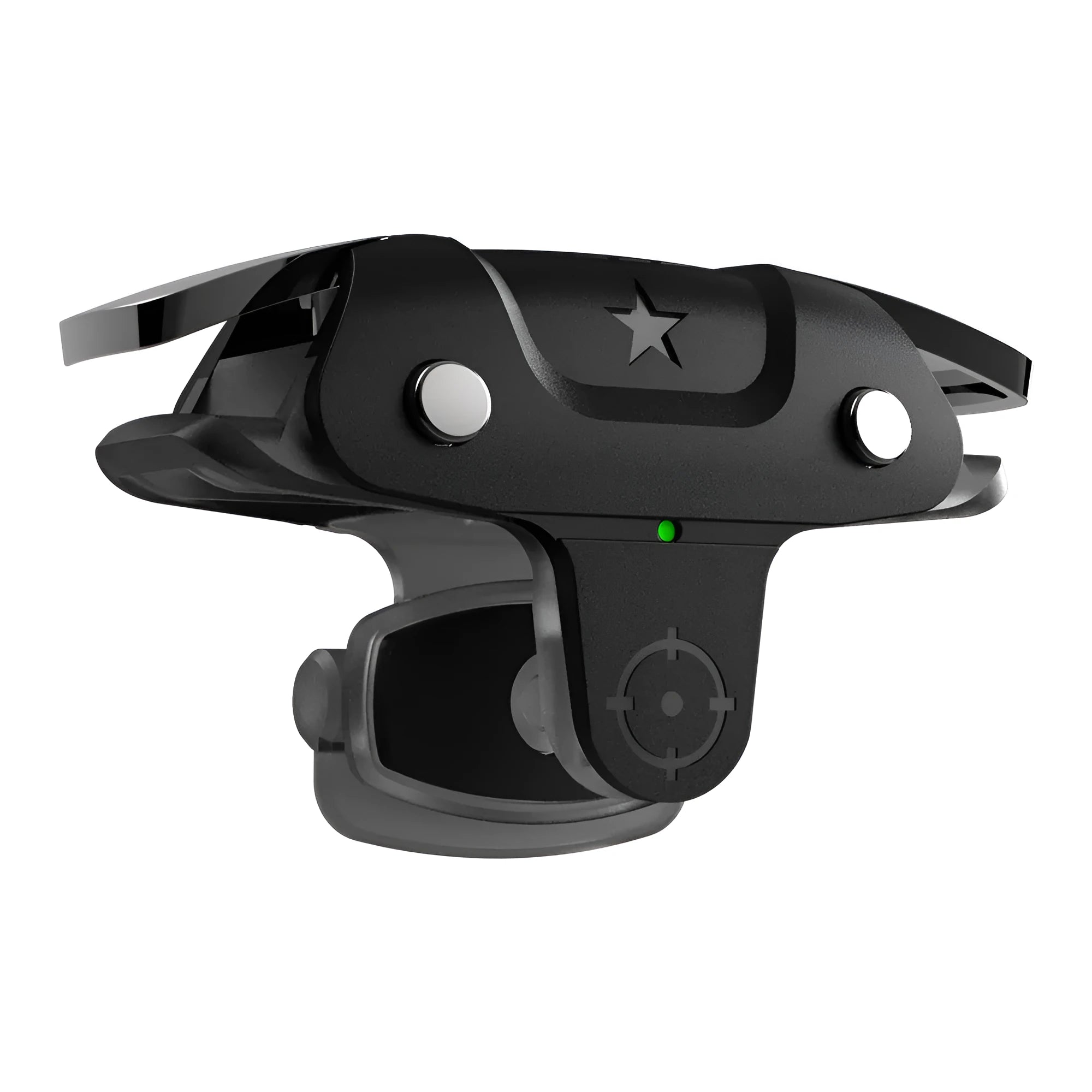 Black F5 mobile game controller for smartphones showing joystick and buttons.