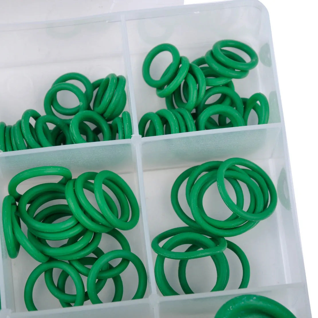 Green rubber O-ring for 270PC air conditioner, 23cm by 10cm by 3mm, on a white background