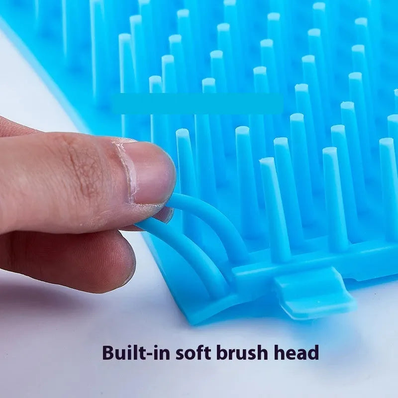 Blue silicone dog paw wash bucket for grooming and cleaning pet feet