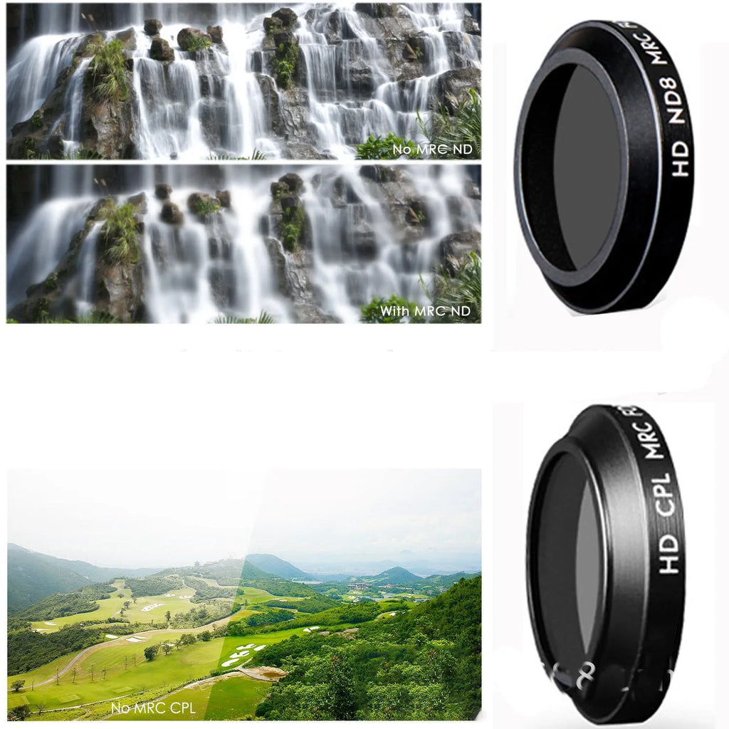 DJI Mavic slim camera filter set with ND, UV and CPL options for drone photography