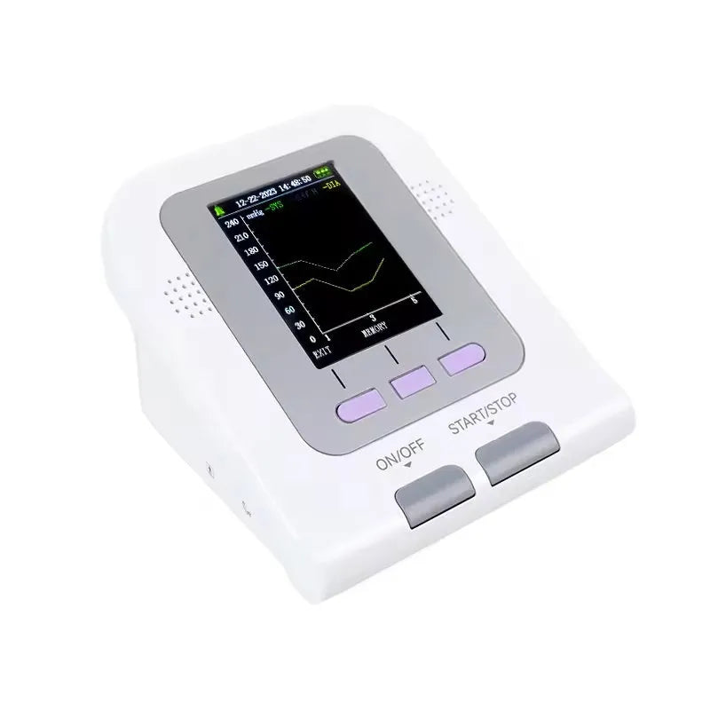 CONTEC08A veterinary digital blood pressure monitor with colour screen and three cuff sizes on a table