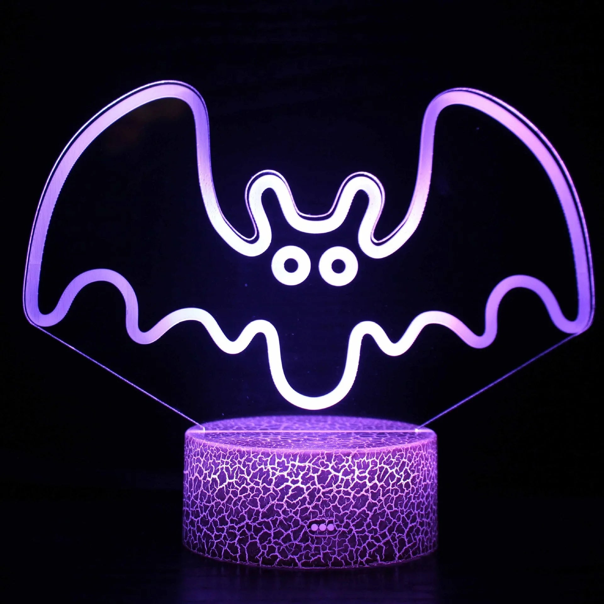 Colourful 3D acrylic USB touch table lamp with night scene design on 9.5cm base