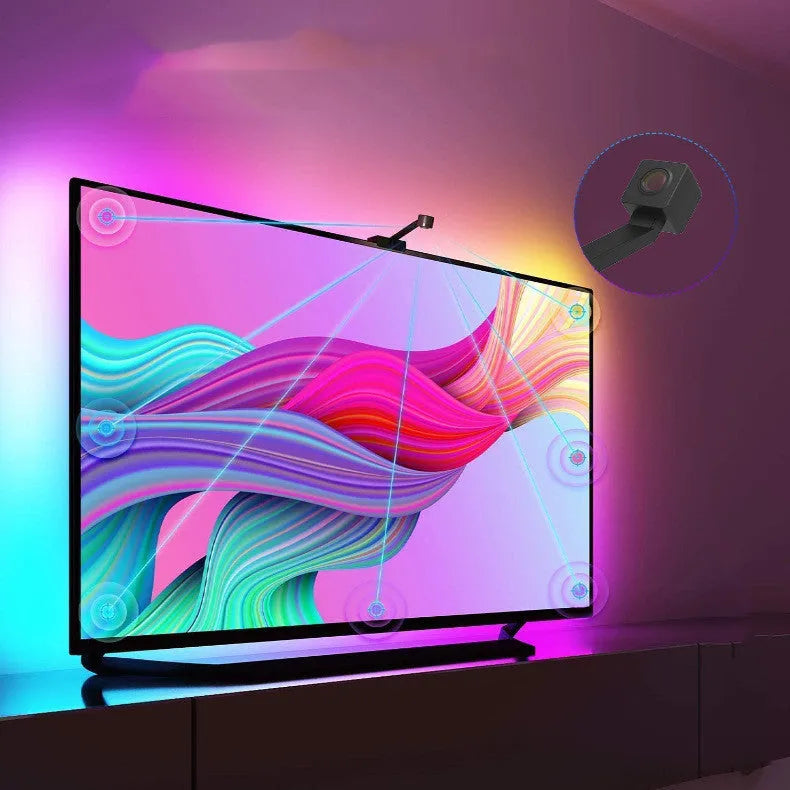 Graffiti IPC TV colour picker kit with RGB LED light strip, 30 LEDs per metre, 180° beam angle, Alexa support