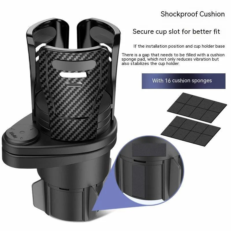 Car cup holder modification kit in carbon fibre matte finish
