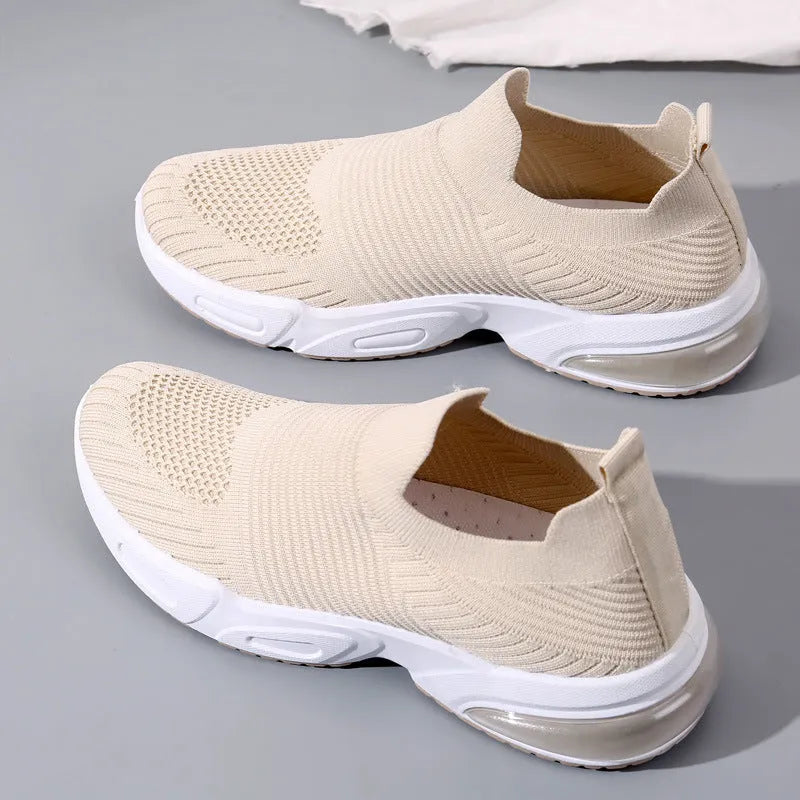 Breathable mesh slip-on sock shoes with a low-top design and PVC sole in various colours