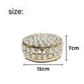 Transparent crystal glass jewelry storage box with a French gold metal frame