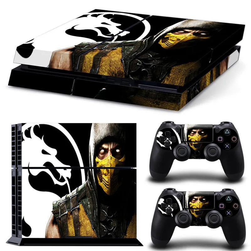 PS4 game console screen protector film with various printed style options.