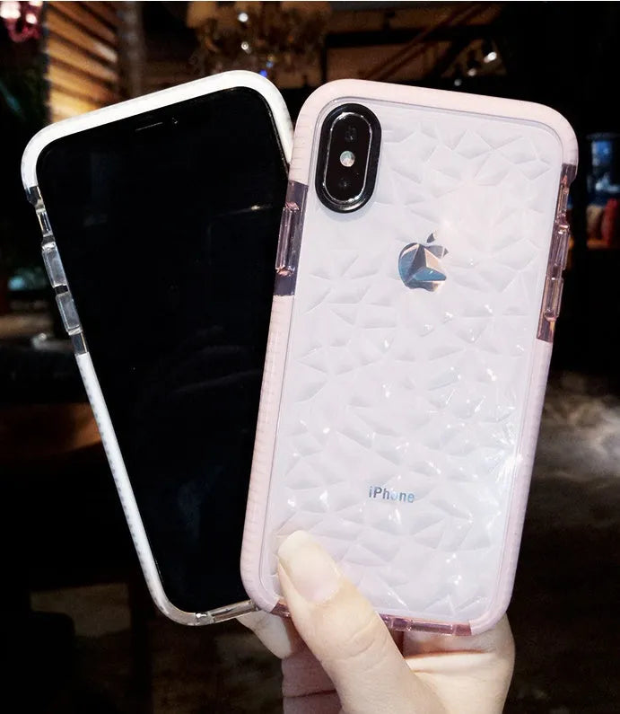 TPU iPhone phone case with striped detailing and coloured edge options