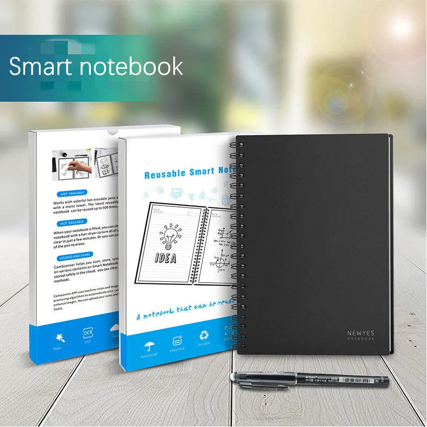 Business intelligence notebook with PVC cover, A5 B5 sizes, voice recording, handwriting recognition, and mobile scanner