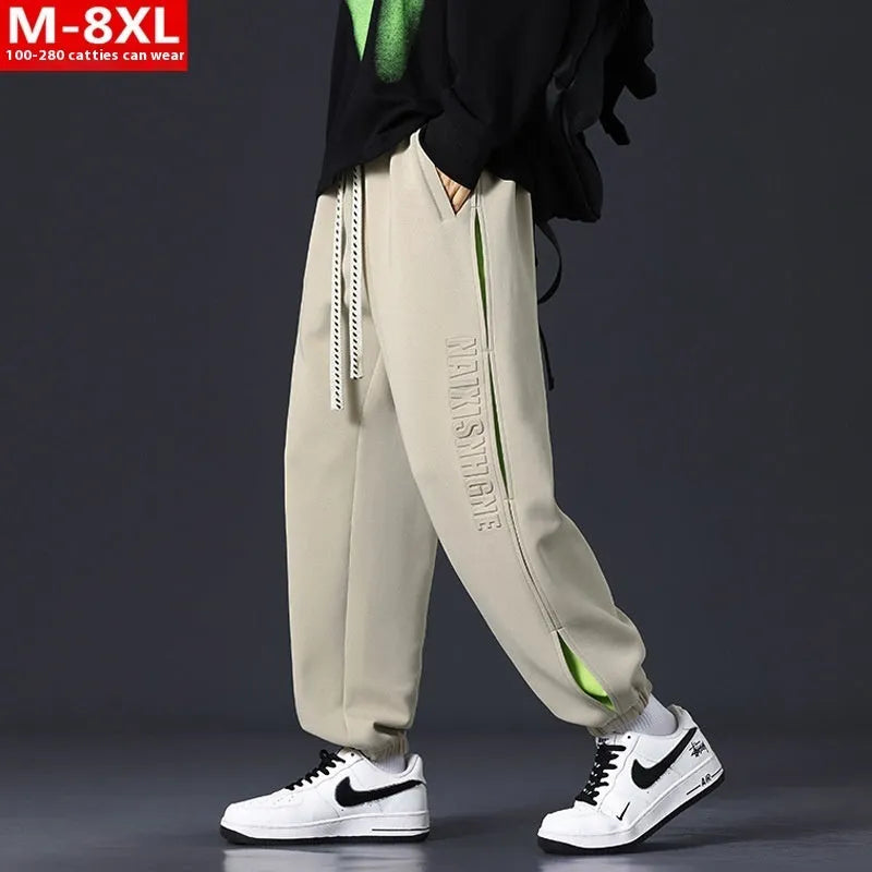Men's loose cotton trousers with ankle banded design and micro elastic fabric in various colours