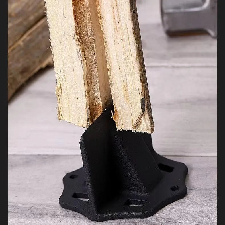 Small square cast iron wood splitter for portable wood cutting