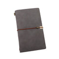 A6 notebook with cowhide rope texture cover showing grey, pink, and red colour options