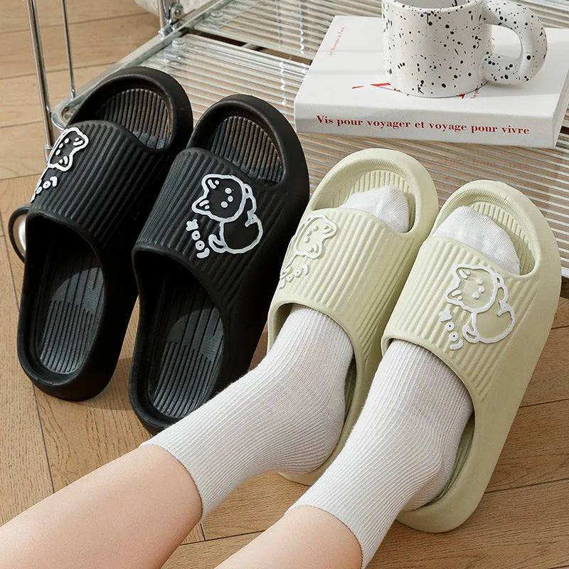 Cat design EVA platform slippers in multiple colours with non-slip sole for indoor outdoor wear