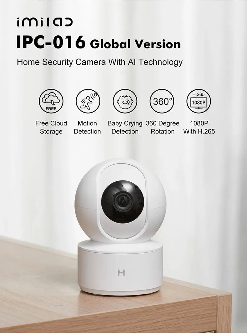 White Xiaobai smart security camera with 1080p resolution and 110-degree wide-angle lens