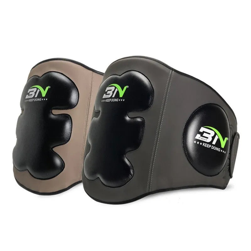 Sanda boxing waist protection target in dark grey with thickened padding for chest strikes