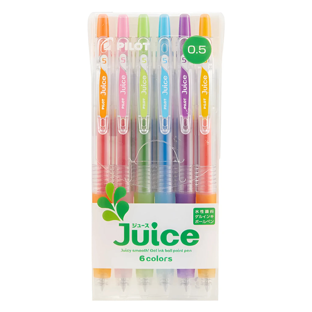 Baiguole gel pen set showing six colours with 0.5mm tips and 143mm length