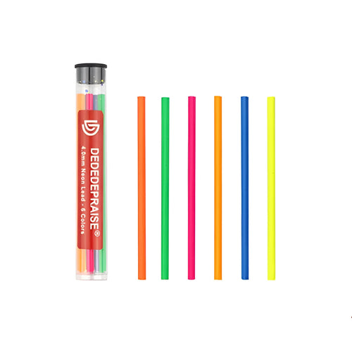 4.0mm mechanical drawing pencil with colour leads in yellow, orange, blue, green, and rose red shades