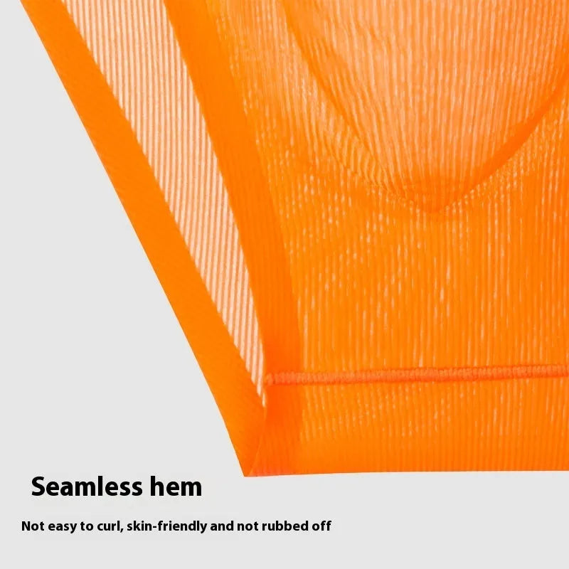 Ice silk seamless low waist panties in solid colours showing rib-weave fabric texture