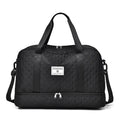 Large capacity Oxford cloth leisure travel bag in a solid colour, showing street style design details.