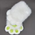 Colourful nylon animal claw cosplay gloves showing multiple colour variants including pink, blue, yellow, and green combinations