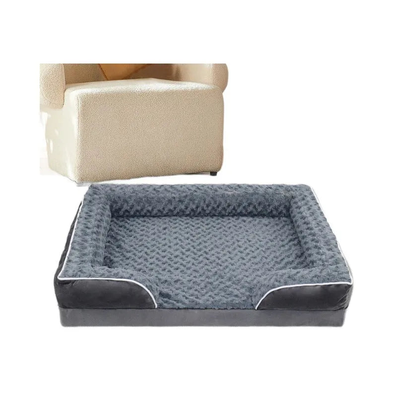 Waterproof fabric dog kennel with removable cover in light grey, dark grey and brown colour options