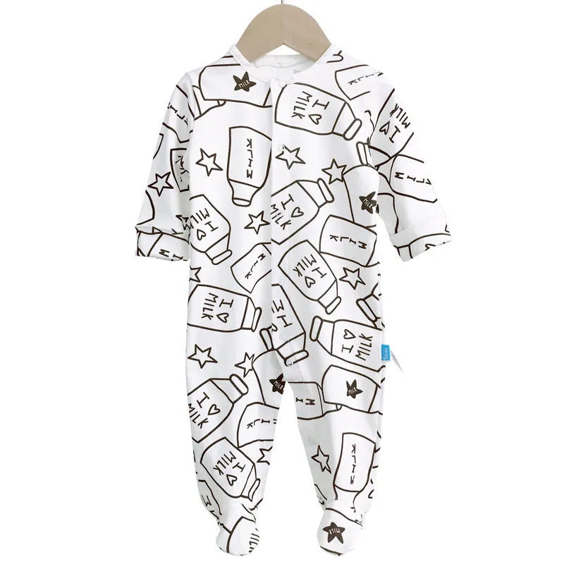 Children's 100% cotton long sleeve clothes set in white for spring and autumn