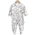 Children's 100% cotton long sleeve clothes set in white for spring and autumn