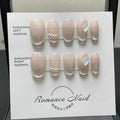 Women's false nails with blush armour style and 14-colour short ladder design