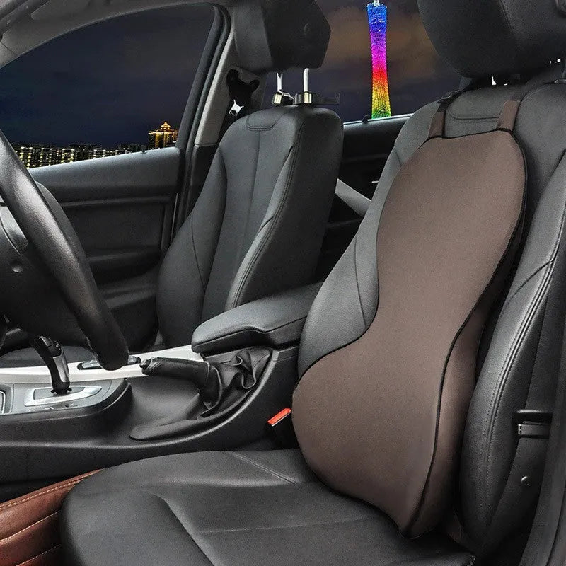 Memory cotton car seat cushion for lumbar support in black, coffee, grey, or off-white