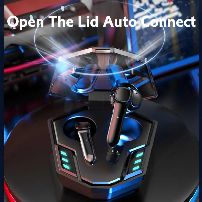 A compact, fashionably simple wireless Bluetooth gaming headset with noise reduction.