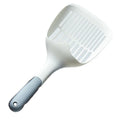 White plastic cat litter scoop with base tray measuring 29.5cm