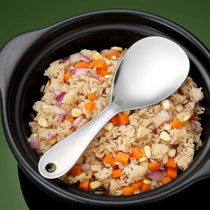 304 stainless steel meal spoon with simple solid colour design for adult household use
