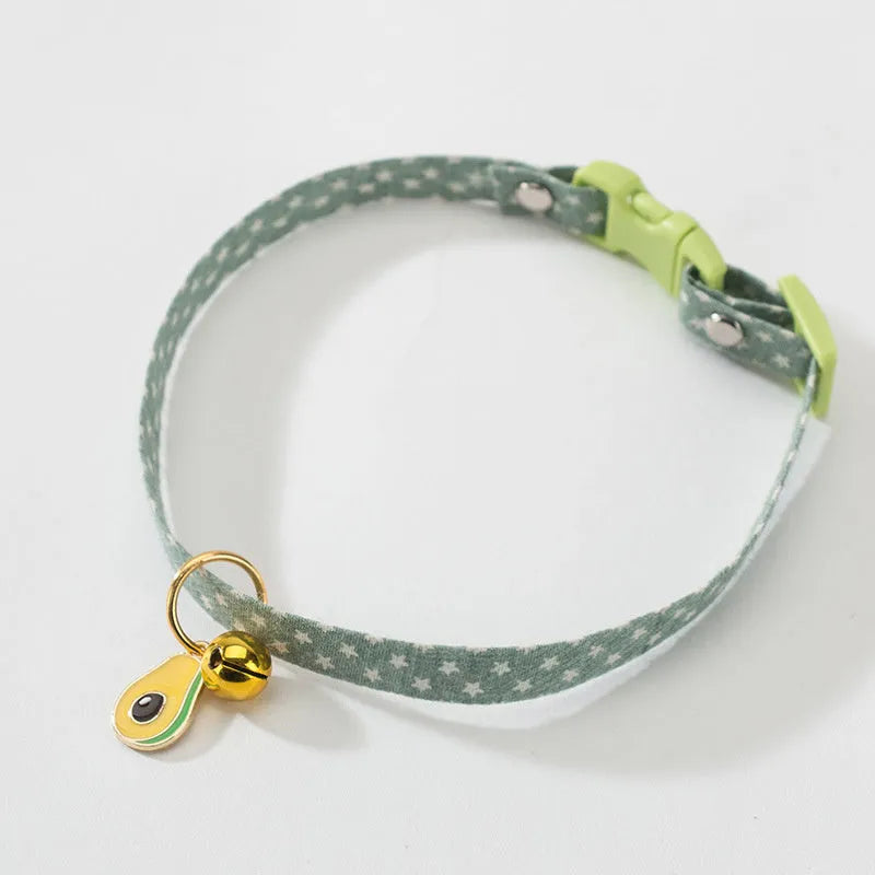 Adjustable cat collar with bell pendant and bow tie for small dogs