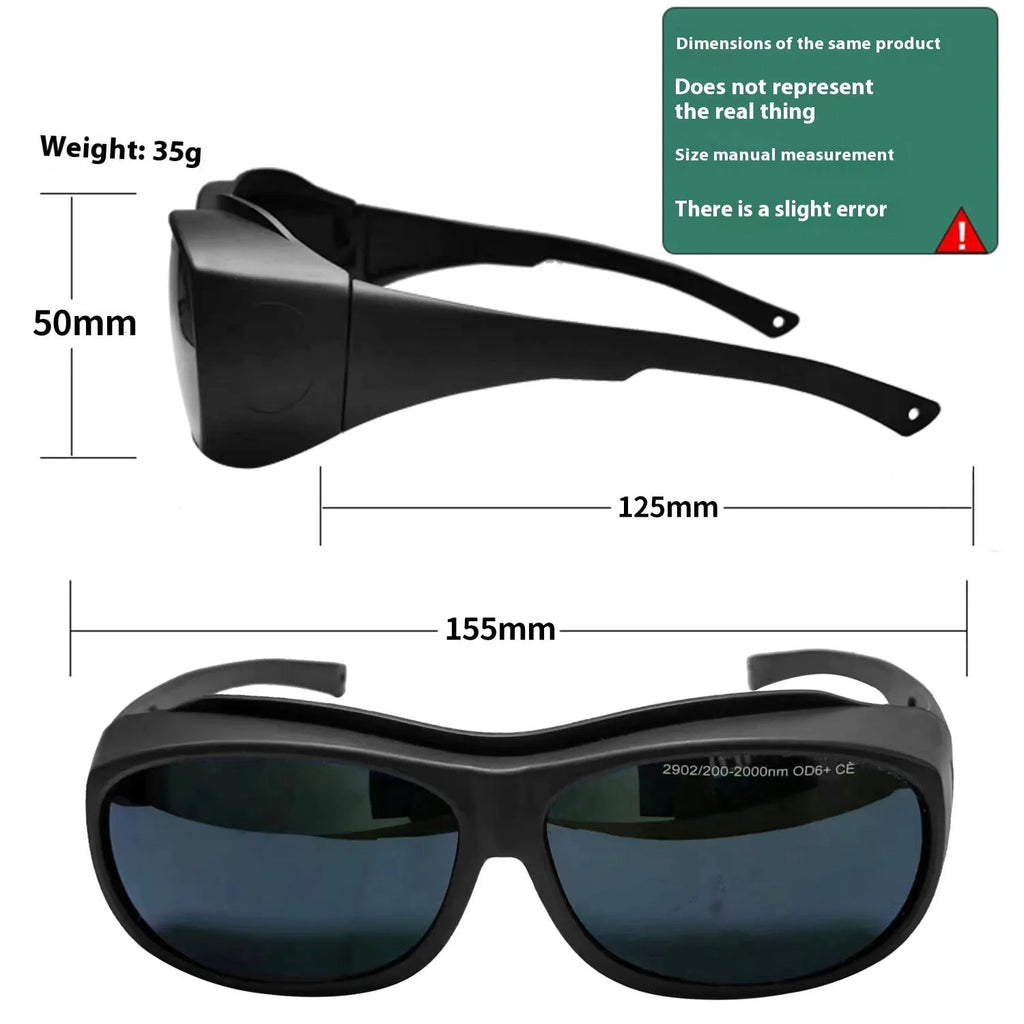 Photon skin rejuvenation laser safety goggles with polycarbonate lens for 200-2000nm protection.