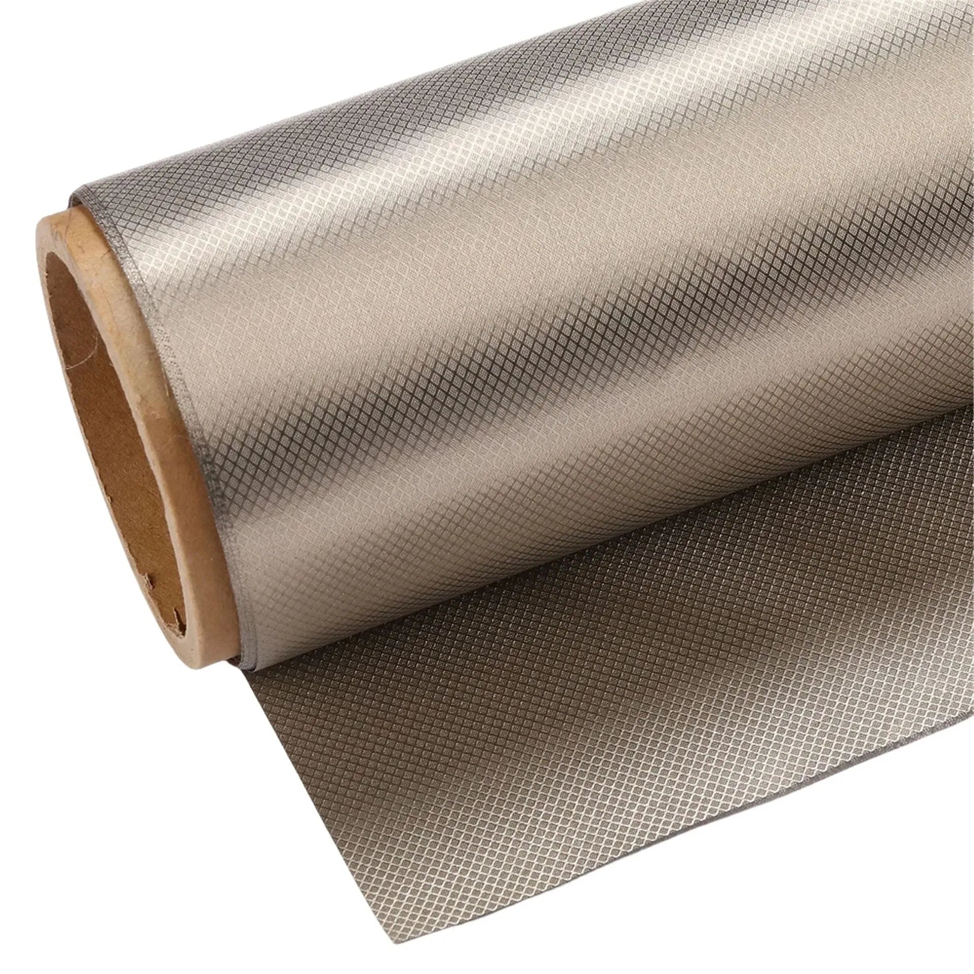 Grey diamond lattice radiation protection fabric with copper nickel blend for RFID signal shielding applications