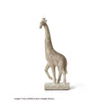 Wood colour giraffe resin sculpture 30.5cm tall on shelf display