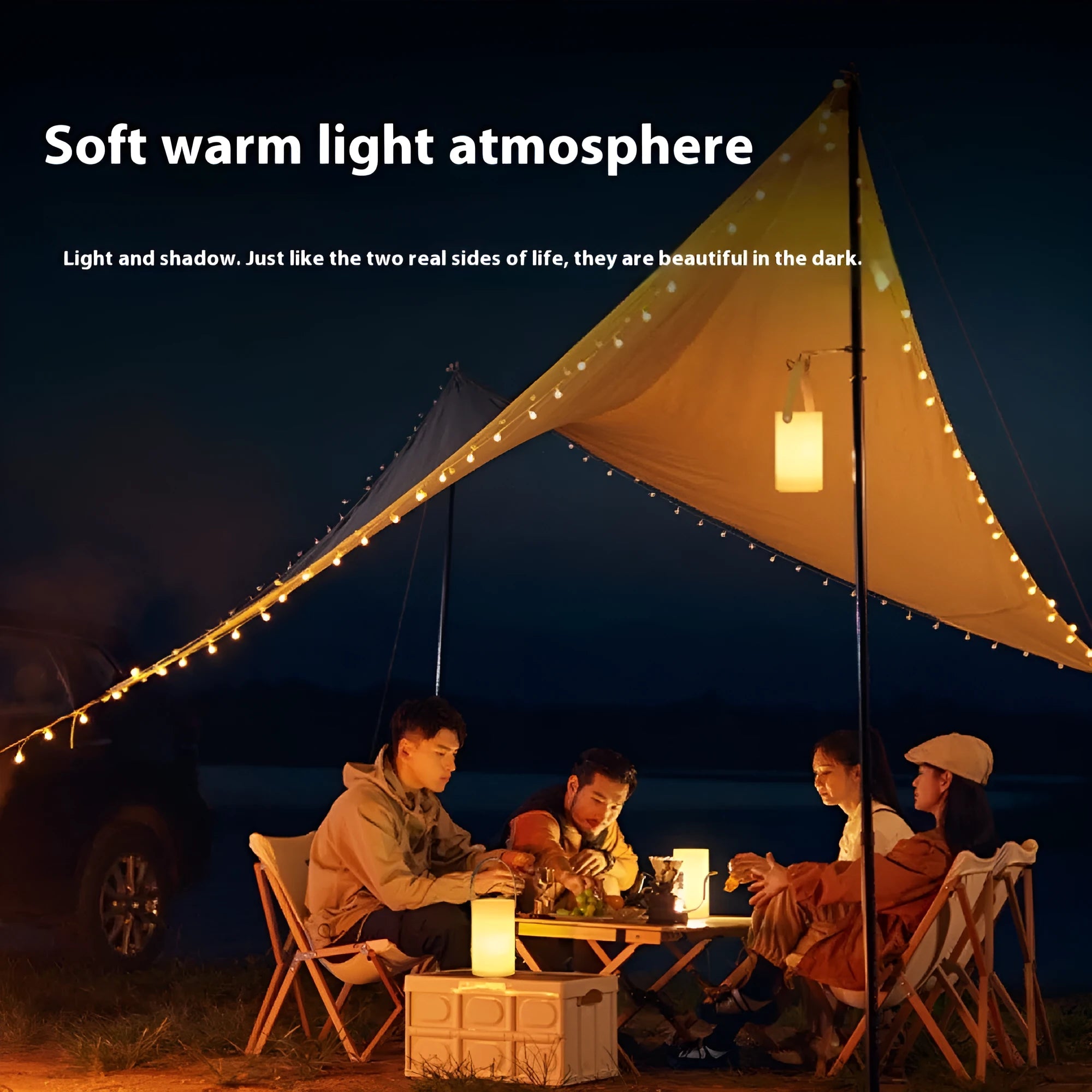 Outdoor charging retro campsite lamp with flame mode, 9x16cm PS acrylic construction