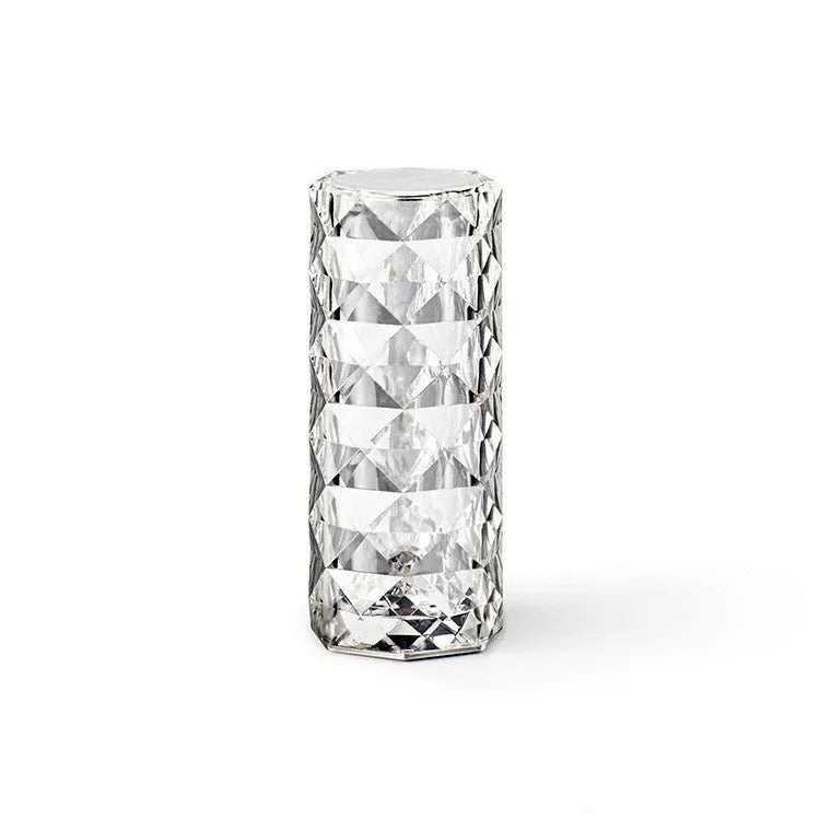 Nordic crystal acrylic USB table lamp with touch dimming and remote, 16 colours, black finish