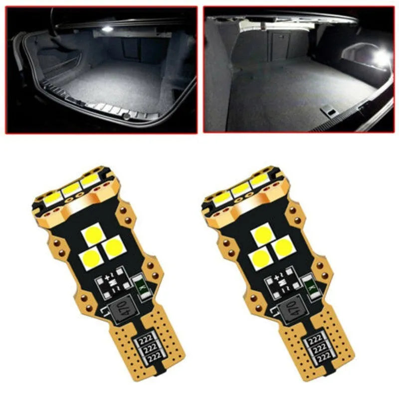 T15 automotive reverse light bulb with clear PVC lens and white 6000K colour temperature