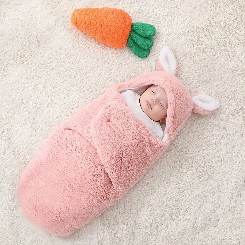 Adjustable baby sleeping bag swaddle blanket showing velcro wings and leg positioner in blue colour