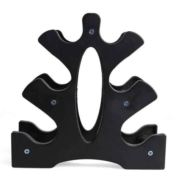 PVC dumbbell rack bracket stand mounted on wall for weight storage