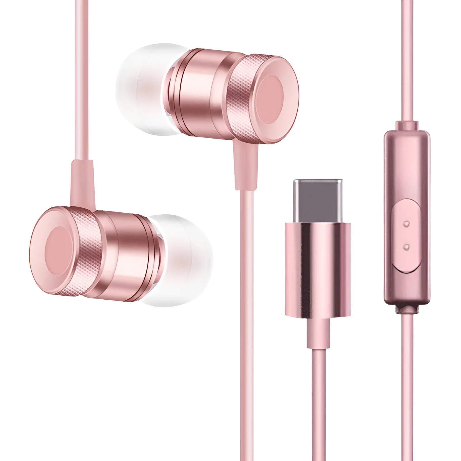 In-ear headphones with TPE cable in black, gold, pink, or silver colours showing 10mm drivers