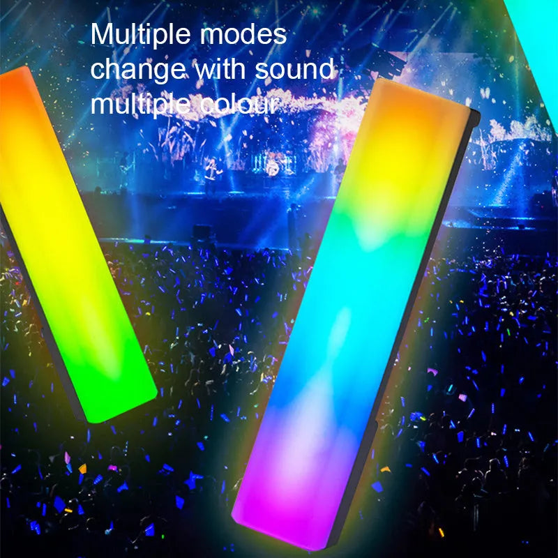 Black and white 3D RGB music-activated table lamp with USB cable