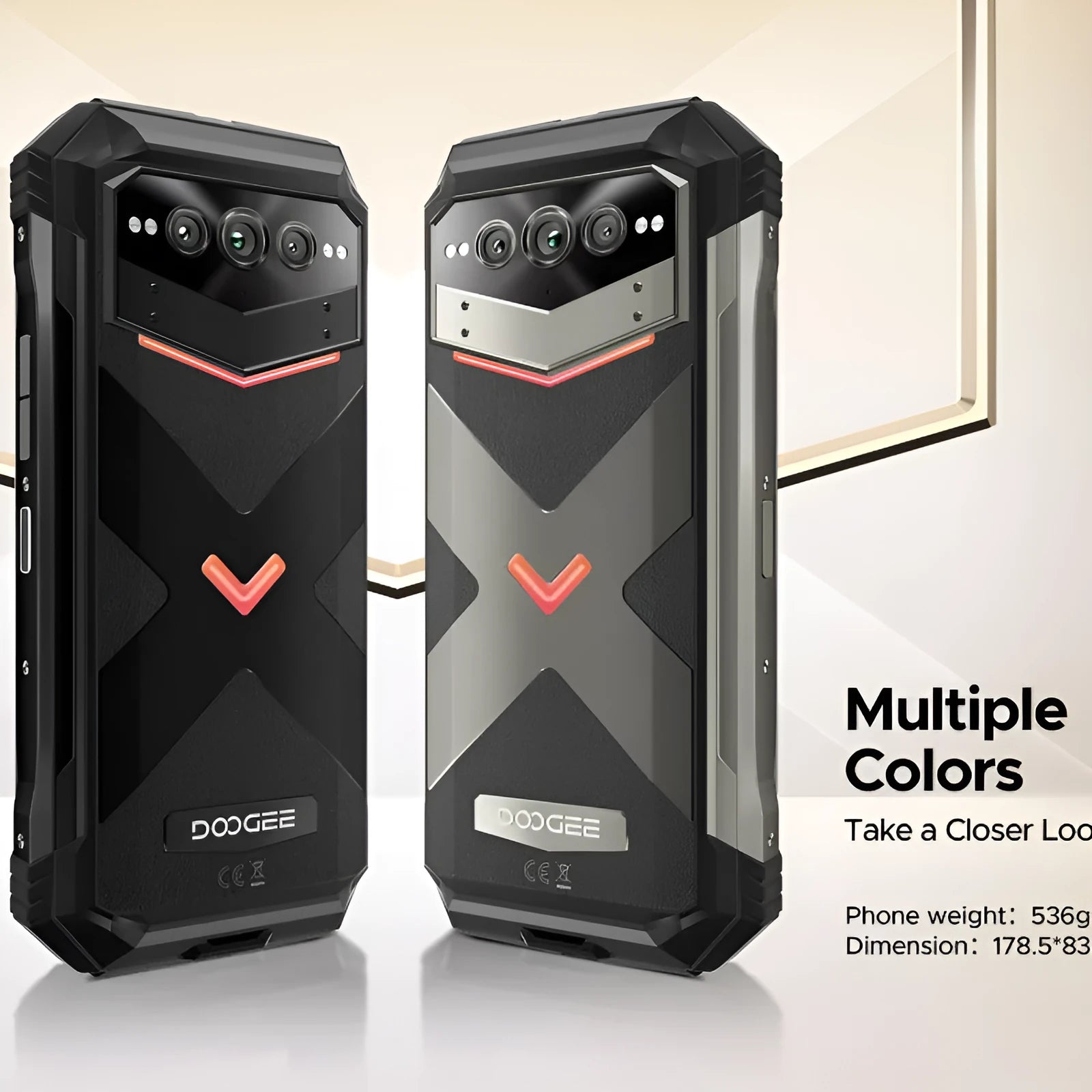 VMAX PRO black or grey mobile phone with plastic construction and included charger